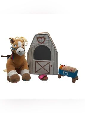 Build A Bear Palomino Horse w/Saddle BAB 16” Plush Stuffed Animal Accessories